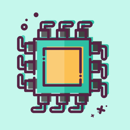 Icon Chip. related to Social Network symbol. MBE style. simple design illustrationのイラスト素材