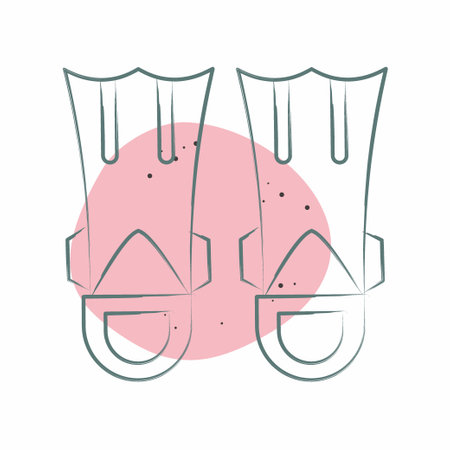 Icon Fins Diving. related to Diving symbol. Color Spot Style. simple design illustrationのイラスト素材