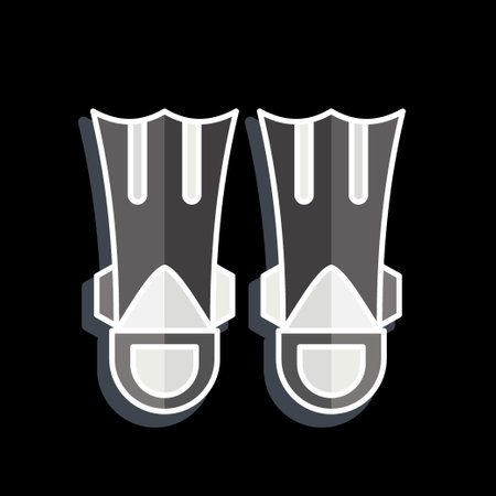 Icon Fins Diving. related to Diving symbol. glossy style. simple design illustrationのイラスト素材