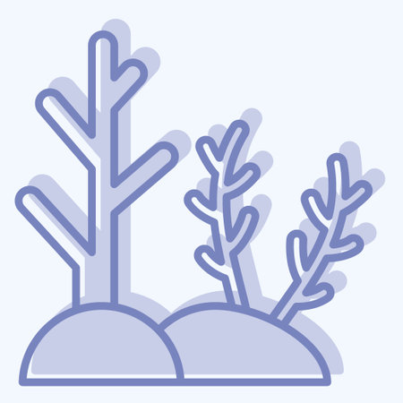 Icon Ocean. related to Diving symbol. two tone style. simple design illustrationのイラスト素材