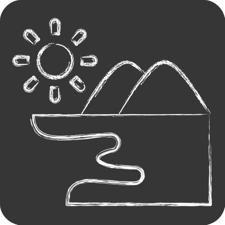 Icon Sea. related to Diving symbol. chalk Style. simple design illustrationのイラスト素材