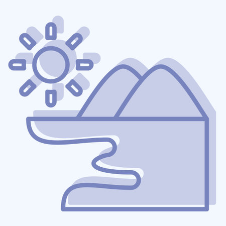 Icon Sea. related to Diving symbol. two tone style. simple design illustrationのイラスト素材