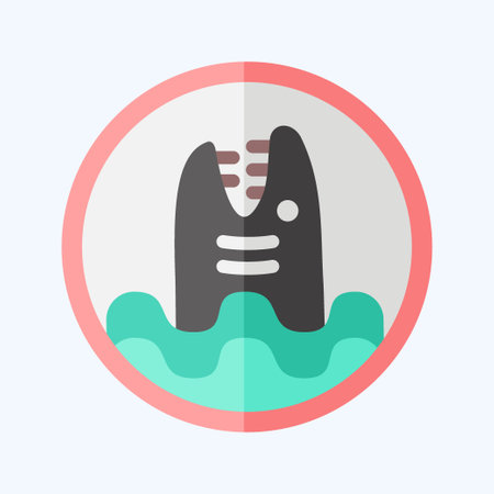Icon Warning Diving. related to Diving symbol. flat style. simple design illustrationのイラスト素材
