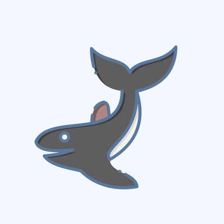 Icon Whale. related to Diving symbol. doodle style. simple design illustrationのイラスト素材