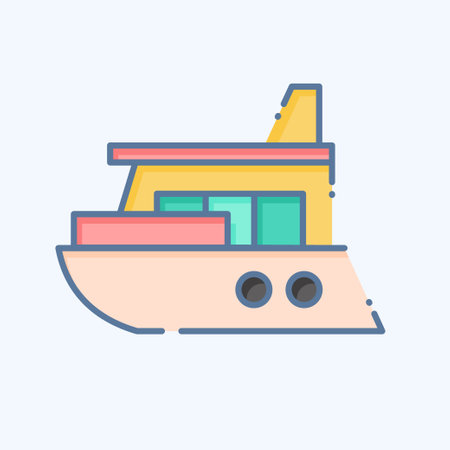 Icon Yacht. related to Diving symbol. doodle style. simple design illustrationのイラスト素材