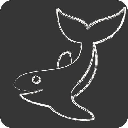 Icon Whale. related to Diving symbol. chalk Style. simple design illustrationのイラスト素材