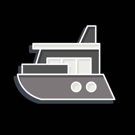 Icon Yacht. related to Diving symbol. glossy style. simple design illustrationのイラスト素材