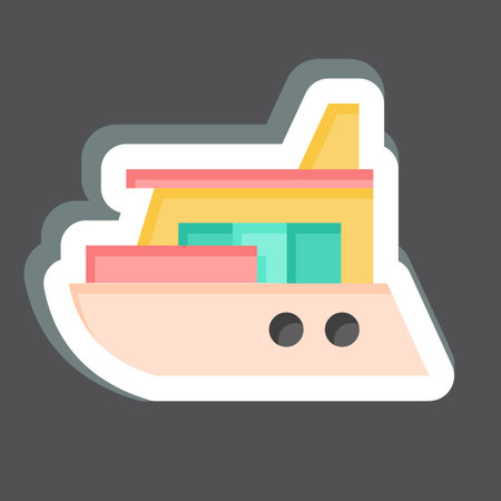 Sticker Yacht. related to Diving symbol. simple design illustrationのイラスト素材