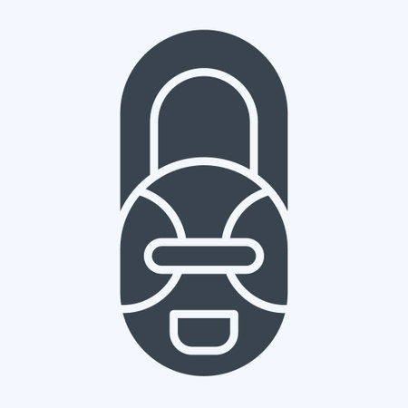 Icon African Mask. related to South Africa symbol. glyph style. simple design illustrationのイラスト素材