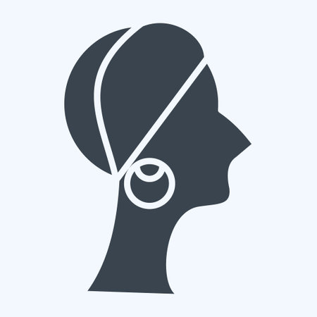 Icon African Woman. related to South Africa symbol. glyph style. simple design illustrationのイラスト素材