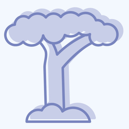 Icon Baobab. related to South Africa symbol. two tone style. simple design illustrationのイラスト素材