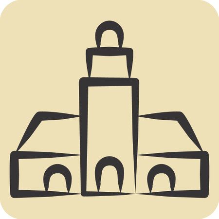 Icon Green Poibt Light House. related to South Africa symbol. hand drawn style. simple design illustrationのイラスト素材