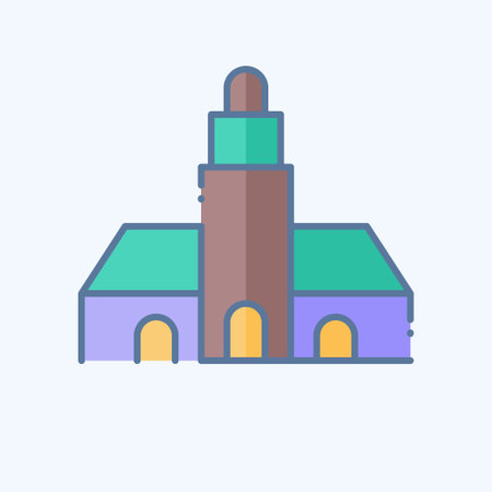 Icon Green Poibt Light House. related to South Africa symbol. doodle style. simple design illustrationのイラスト素材