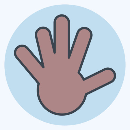 Icon Hand. related to South Africa symbol. color mate style. simple design illustrationのイラスト素材