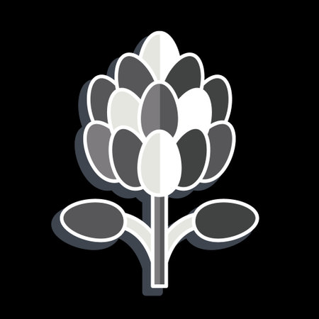 Icon King Protea. related to South Africa symbol. glossy style. simple design illustrationのイラスト素材