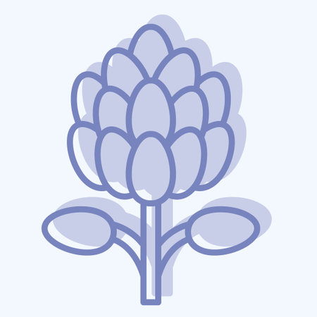 Icon King Protea. related to South Africa symbol. two tone style. simple design illustrationのイラスト素材