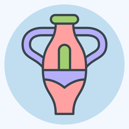 Icon Vase. related to South Africa symbol. color mate style. simple design illustrationのイラスト素材
