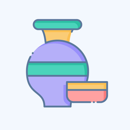 Icon Vases. related to South Africa symbol. doodle style. simple design illustrationのイラスト素材
