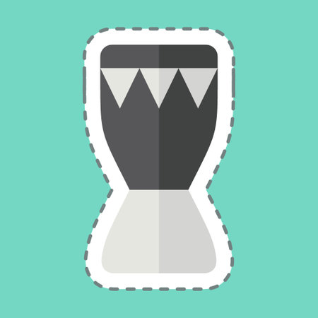 Sticker line cut African Drum. related to South Africa symbol. simple design illustrationのイラスト素材