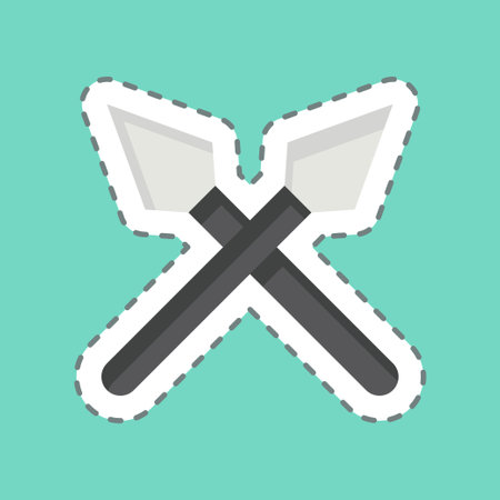 Sticker line cut Dance. related to South Africa symbol. simple design illustrationのイラスト素材