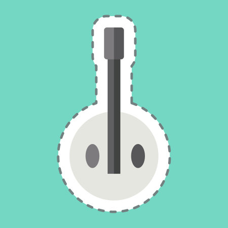 Sticker line cut Kora. related to South Africa symbol. simple design illustrationのイラスト素材