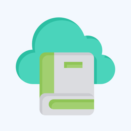 Icon Cloud Book 2. related to Learning symbol. flat style. simple design illustrationのイラスト素材