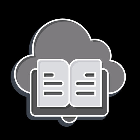 Icon Cloud Book. related to Learning symbol. glossy style. simple design illustrationのイラスト素材