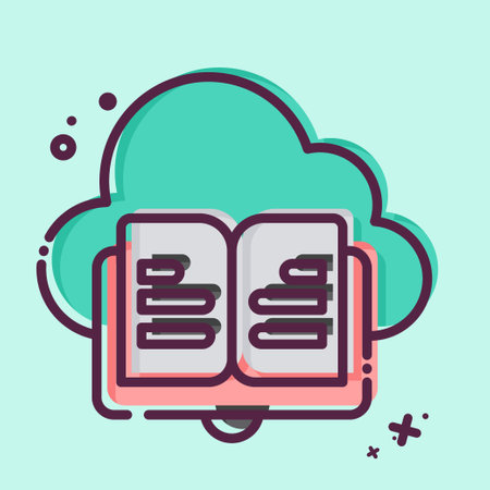 Icon Cloud Book. related to Learning symbol. MBE style. simple design illustrationのイラスト素材