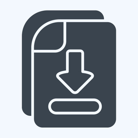 Icon File Download. related to Learning symbol. glyph style. simple design illustrationのイラスト素材