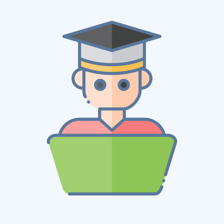 Icon Student Work. related to Learning symbol. doodle style. simple design illustrationのイラスト素材