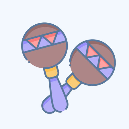 Icon Mracas. related to South Africa symbol. doodle style. simple design illustrationのイラスト素材