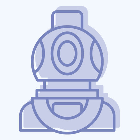 Icon Diving Helmet. related to Diving symbol. two tone style. simple design illustrationのイラスト素材