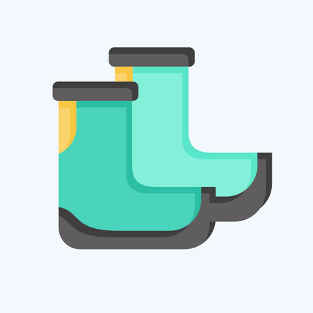 Icon Boots. related to Diving symbol. flat style. simple design illustrationのイラスト素材