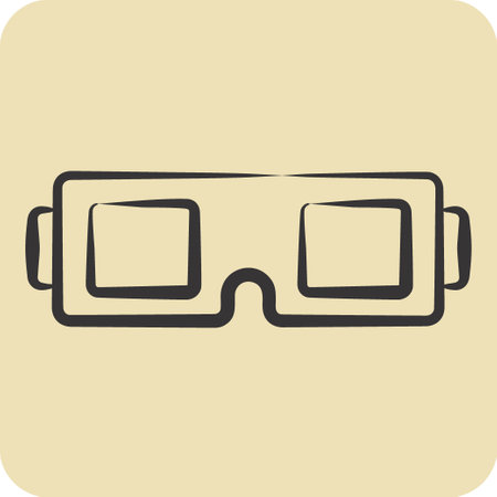 Icon 3D Glasses. related to Entertainment symbol. hand drawn style. simple design illustrationのイラスト素材