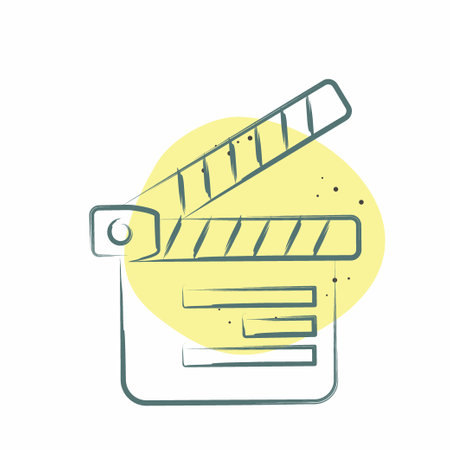 Icon Clapper Board. related to Entertainment symbol. Color Spot Style. simple design illustrationのイラスト素材