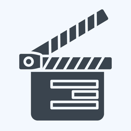 Icon Clapper Board. related to Entertainment symbol. glyph style. simple design illustrationのイラスト素材