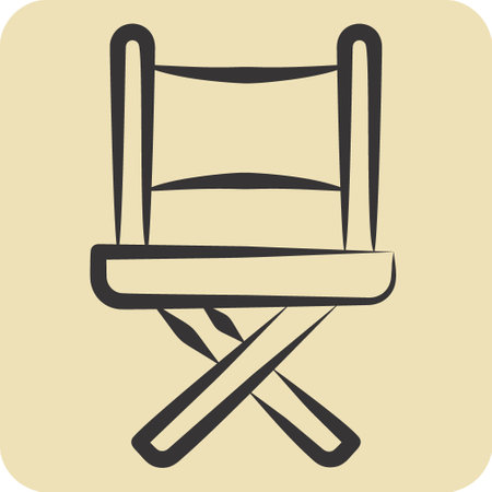 Icon Director Chair. related to Entertainment symbol. hand drawn style. simple design illustrationのイラスト素材