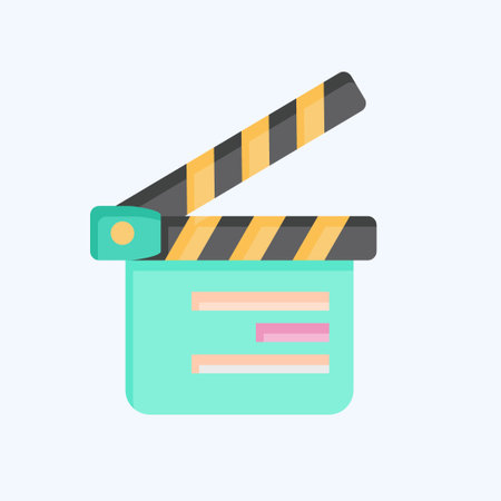 Icon Clapper Board. related to Entertainment symbol. flat style. simple design illustrationのイラスト素材