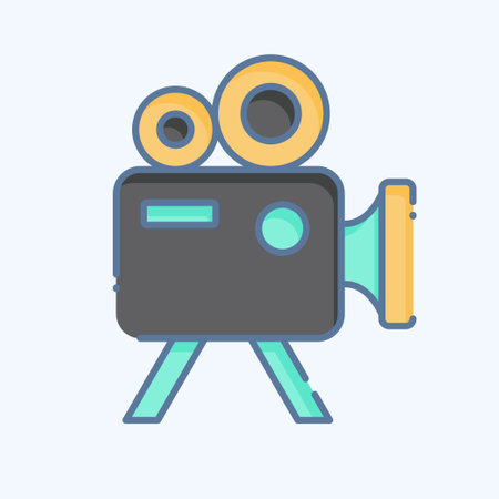 Icon Movie Camera. related to Entertainment symbol. doodle style. simple design illustrationのイラスト素材