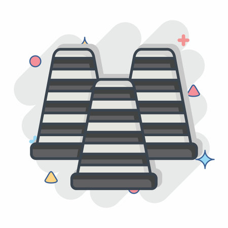 Icon Cones. related to Skating symbol. comic style. simple design illustrationのイラスト素材