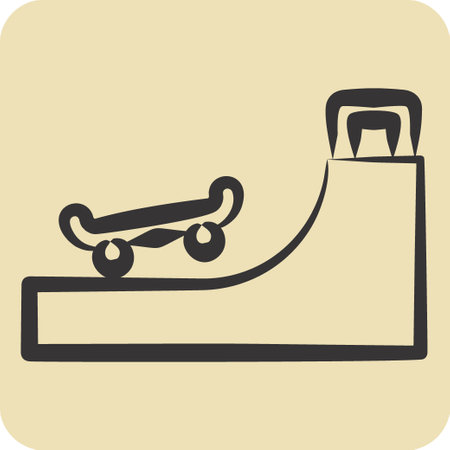 Icon Ramp 2. related to Skating symbol. hand drawn style. simple design illustrationのイラスト素材