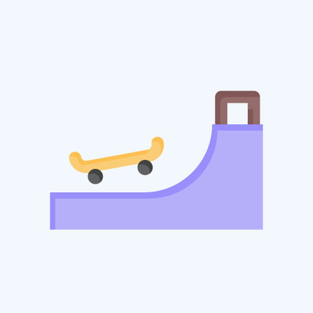 Icon Ramp 2. related to Skating symbol. flat style. simple design illustrationのイラスト素材