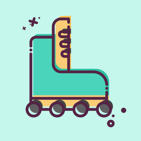 Icon Roller Skate. related to Skating symbol. MBE style. simple design illustrationのイラスト素材