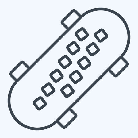 Icon Skateboard 2. related to Skating symbol. line style. simple design illustrationのイラスト素材
