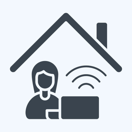 Icon Work From Remote Working 2. related to Remote Working symbol. glyph style. simple design illustrationのイラスト素材