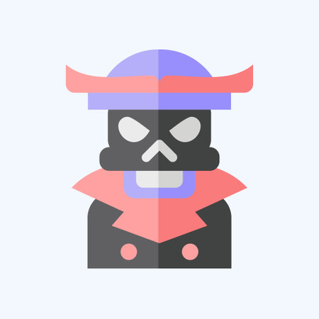 Icon Pirate Skeleton. related to Halloween symbol. flat style. simple design illustrationのイラスト素材