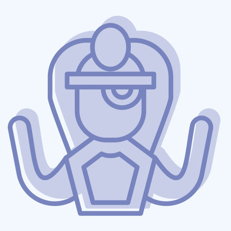 Icon Mummy. related to Halloween symbol. two tone style. simple design illustrationのイラスト素材