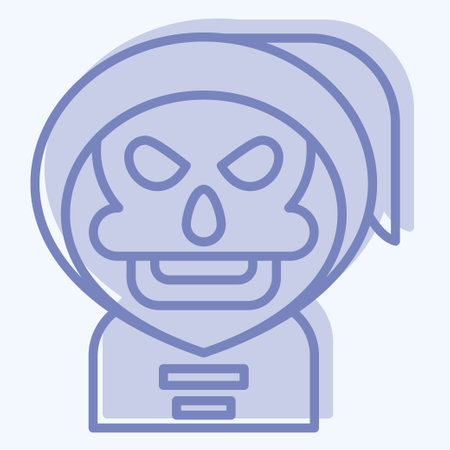 Icon Reaper. related to Halloween symbol. two tone style. simple design illustrationのイラスト素材