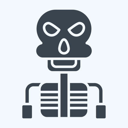 Icon Skeleton. related to Halloween symbol. glyph style. simple design illustrationのイラスト素材