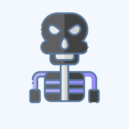 Icon Skeleton. related to Halloween symbol. doodle style. simple design illustrationのイラスト素材